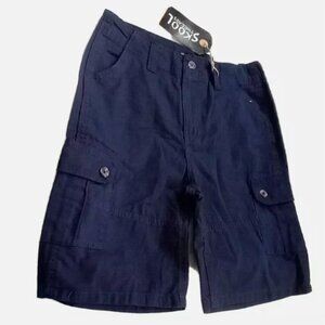 Boys Cargo Shorts Size 12 ( 26X8 ) NEW Navy Blue Pockets Skool Threads Uniform
